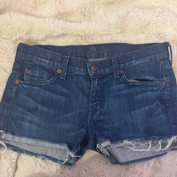 7 For All Mankind Pants - 7 For All Mankind Dark Blue Jean Shorts